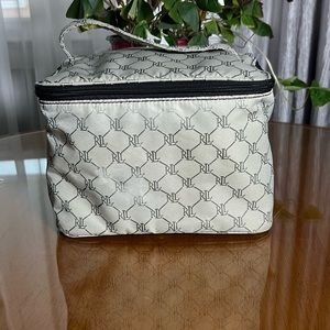 Lauren Ralph Lauren White and Black Cosmetic Bag